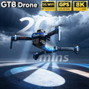 HOT For LSRC GT8 Drone 4K Professional Dual Camera FPV GPS Brushless Motor Optical Flow Hovering Folding Quadcopter 8K RC Dron