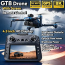 HOT For LSRC GT8 Drone 4K Professional Dual Camera FPV GPS Brushless Motor Optical Flow Hovering Folding Quadcopter 8K RC Dron